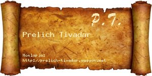 Prelich Tivadar névjegykártya